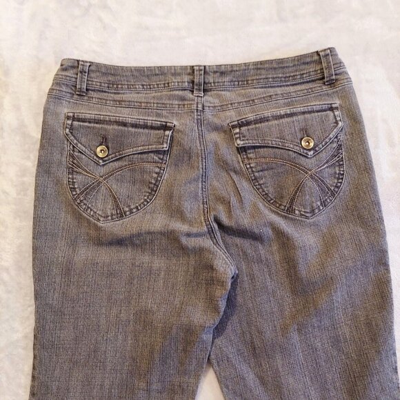 Faded Glory Stretch Bootcut Missy Petite Jeans Gray Size Missy 12 average 34x29 - Picture 15 of 16